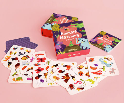 어린이 교육을 위한 CMYK 인쇄 동물 짝짓기 카드