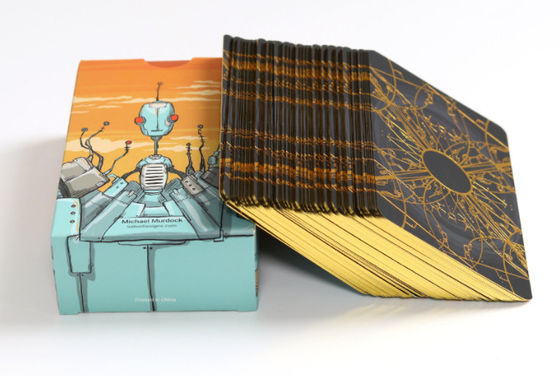 타로 카드 종이 오라클 카드에 부유한 모서리를 찍는 주문 제작된 금 박막