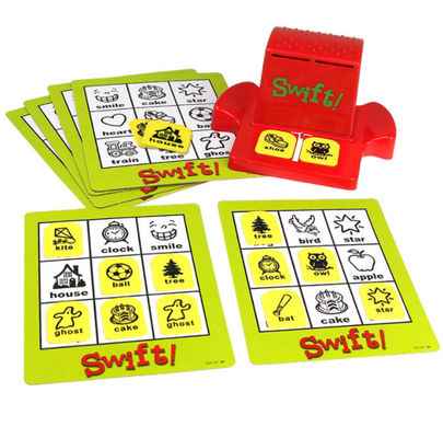 100% 플라스틱 빙고 카드는 아이들을 위해 배우는 흥미로운 단어를 게임합니다