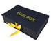 머리 패키징을 위한 주문 제작된 책 모양 검은 자기를 띤 플립 카드보드 박스